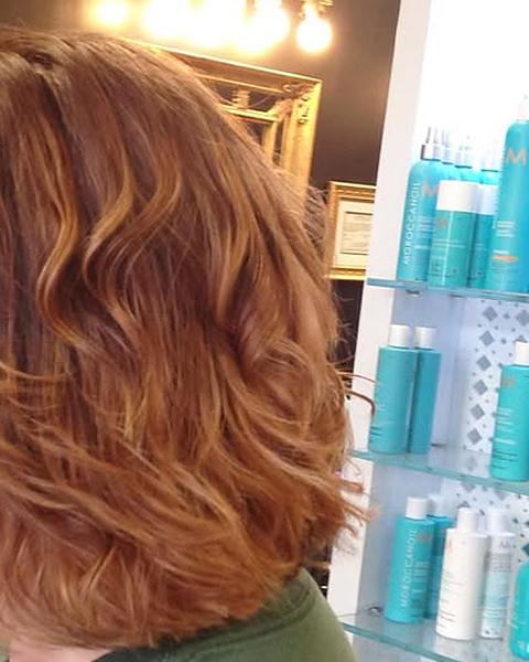 A copper bob with soft waves